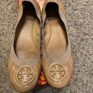 Tory Burch Camellia Pink Patent Leather Flats
